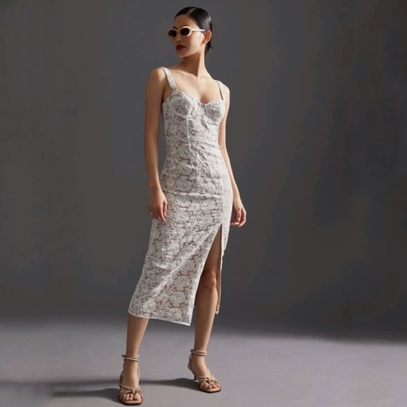 NWT Anthro Hutch Slim Lace Corset Midi Dress